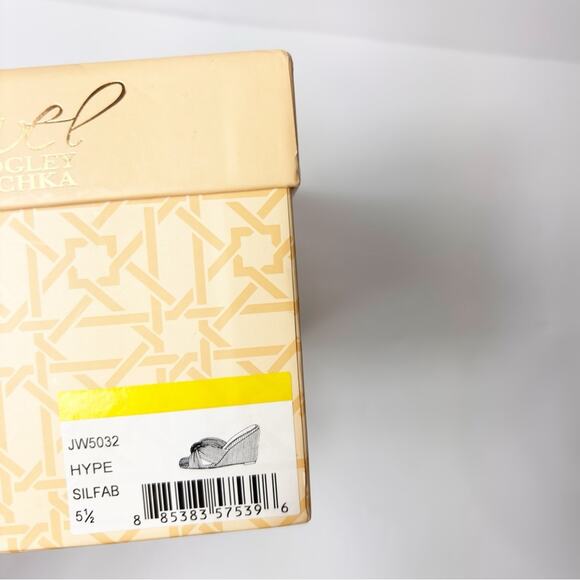 JEWEL BADGLEY MISCHKA WOMEN'S HYPE KNOT WEDGE EVENING SANDALS SIZE 5 1/2 NEW - Picture 4 of 9